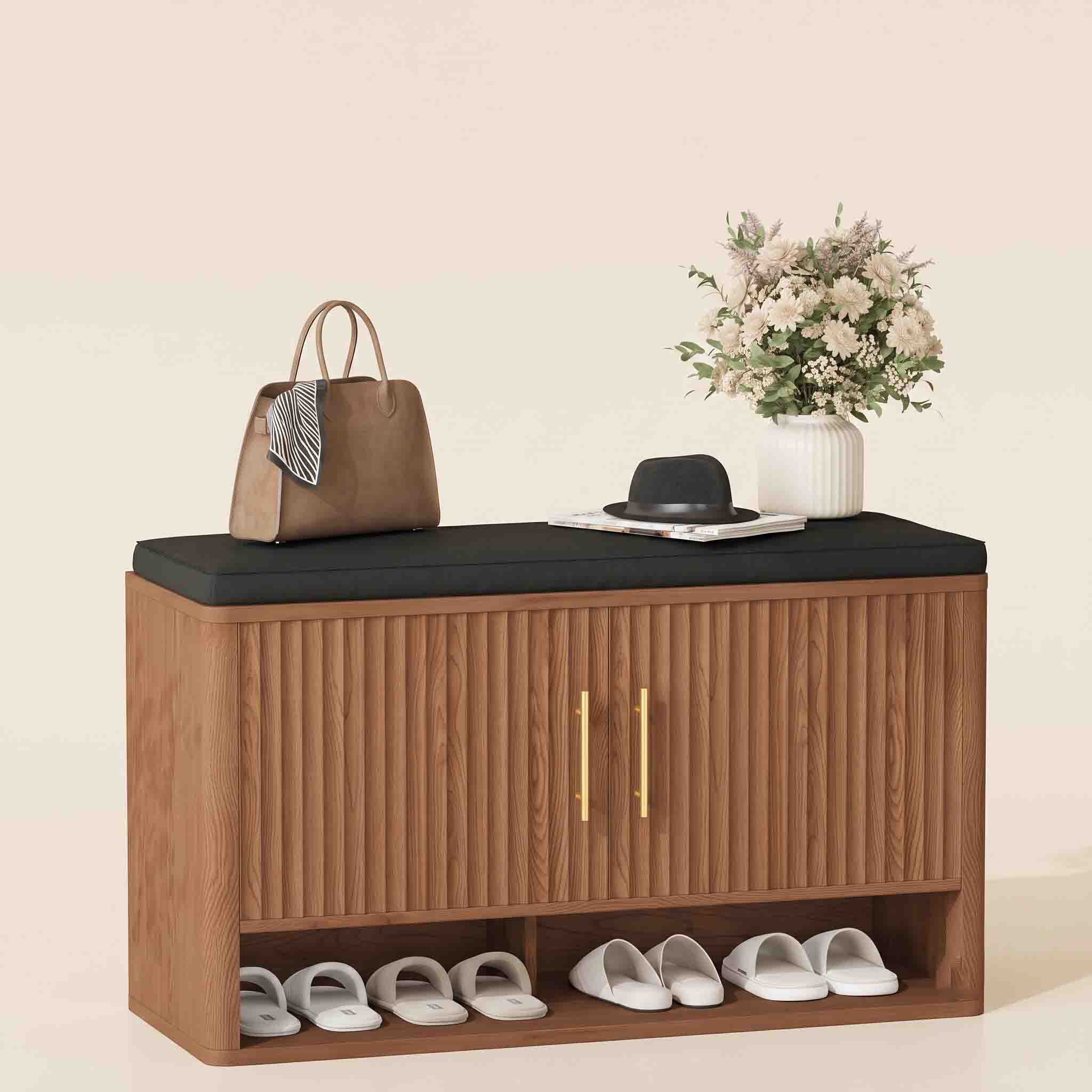 Fluted Shoe Bench