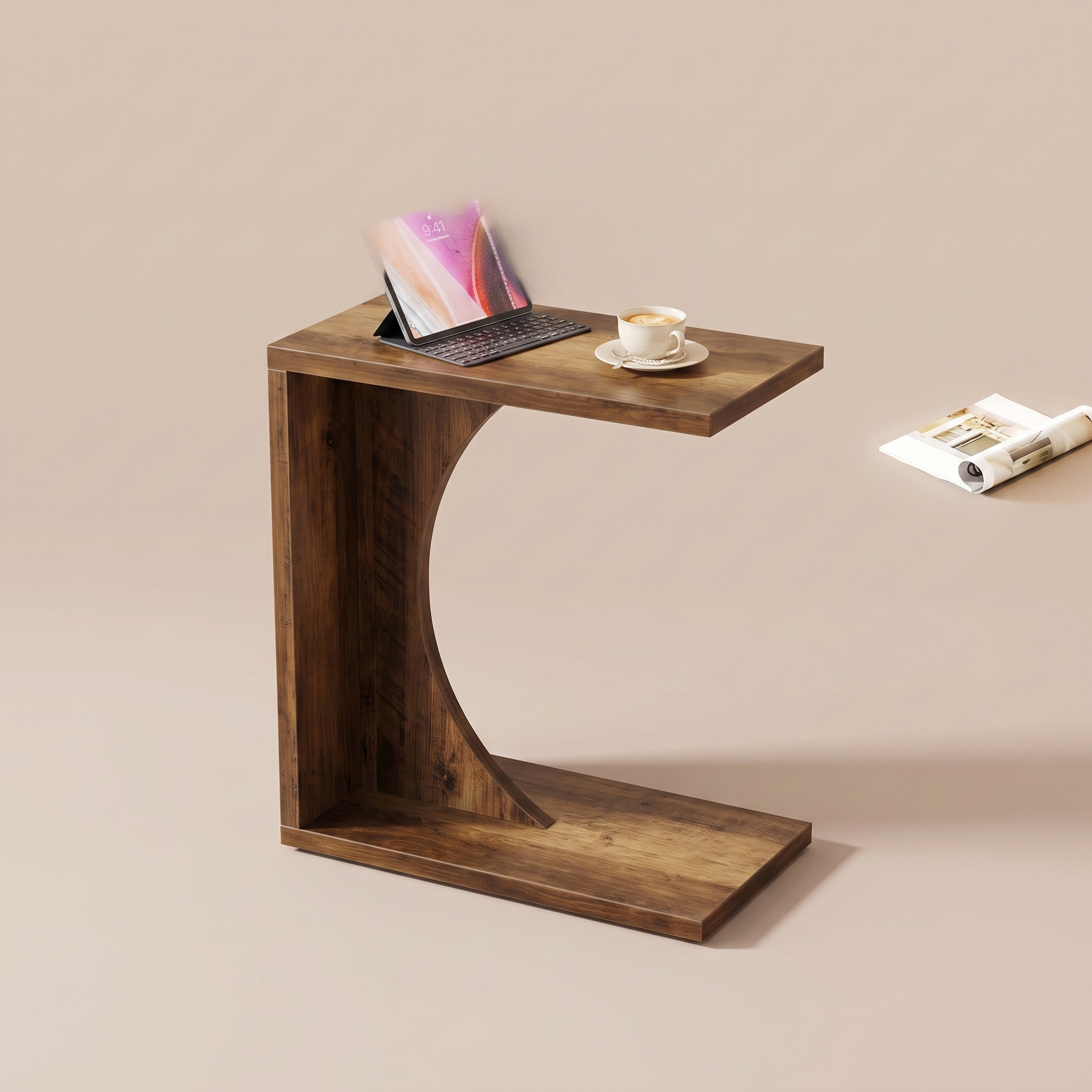 C-Shaped End Table